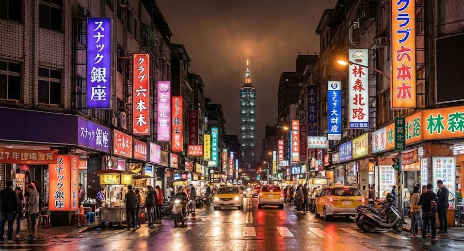 林森北路與台北中山區夜景氛圍